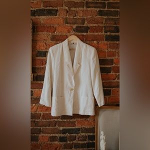 Vintage Linen Blazer Jacket